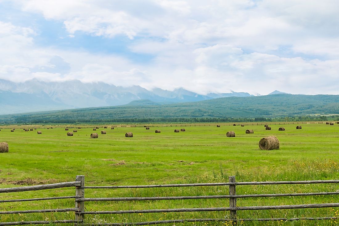 Mountains in the Irkutsk oblast, an oblast of Russia.
