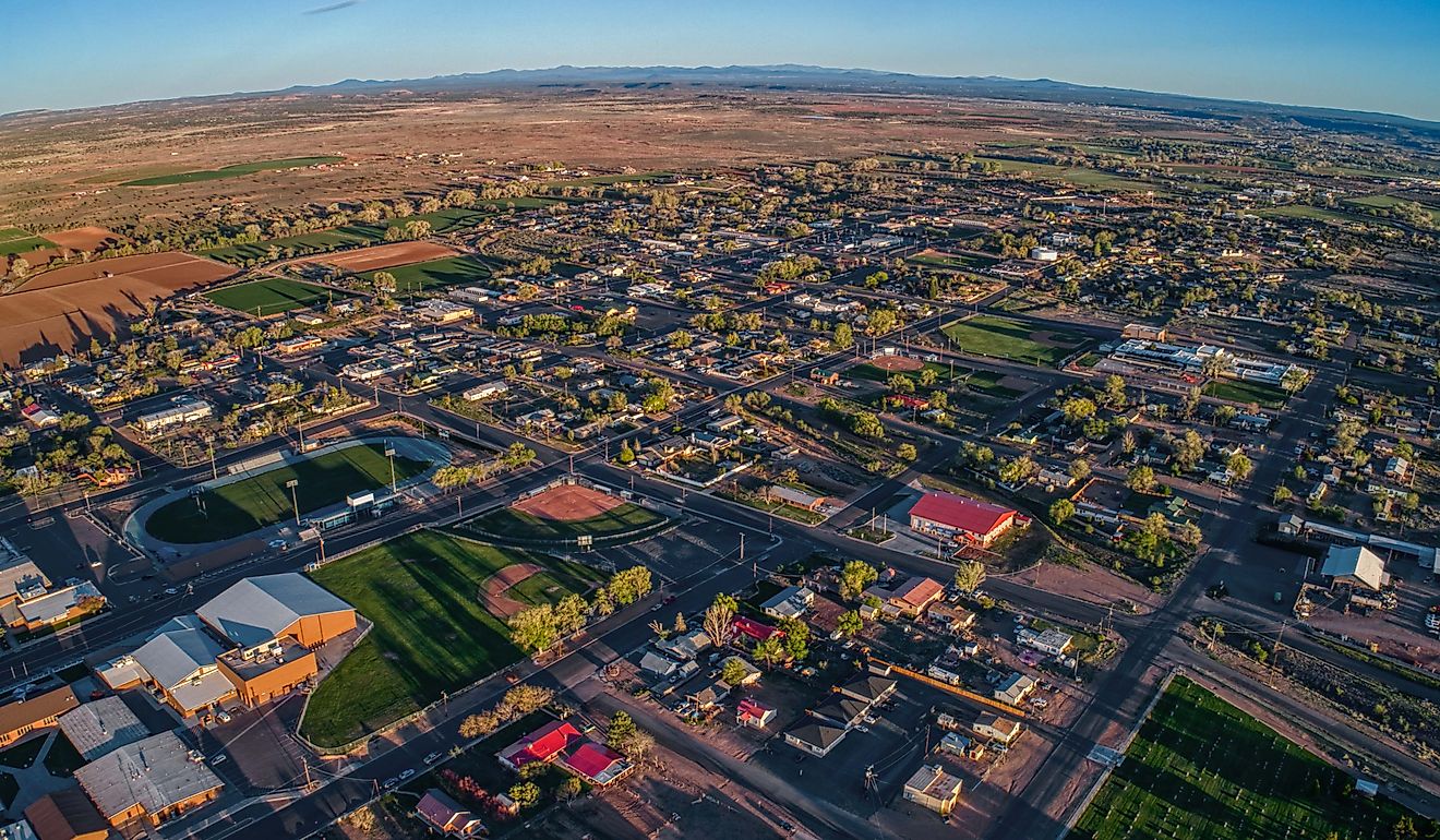 Aerial view of Snowflake, Arizona.