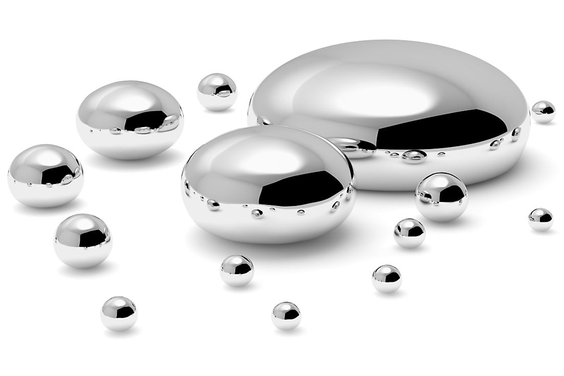 Drops of mercury. 