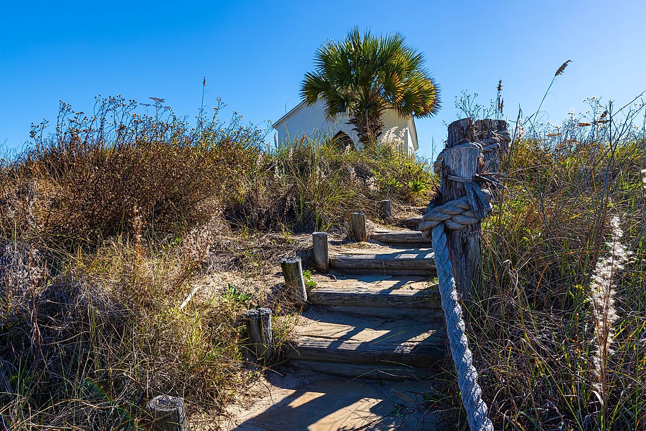 Stairway to Chapel on The Dunes in Port Aransas, Texas.