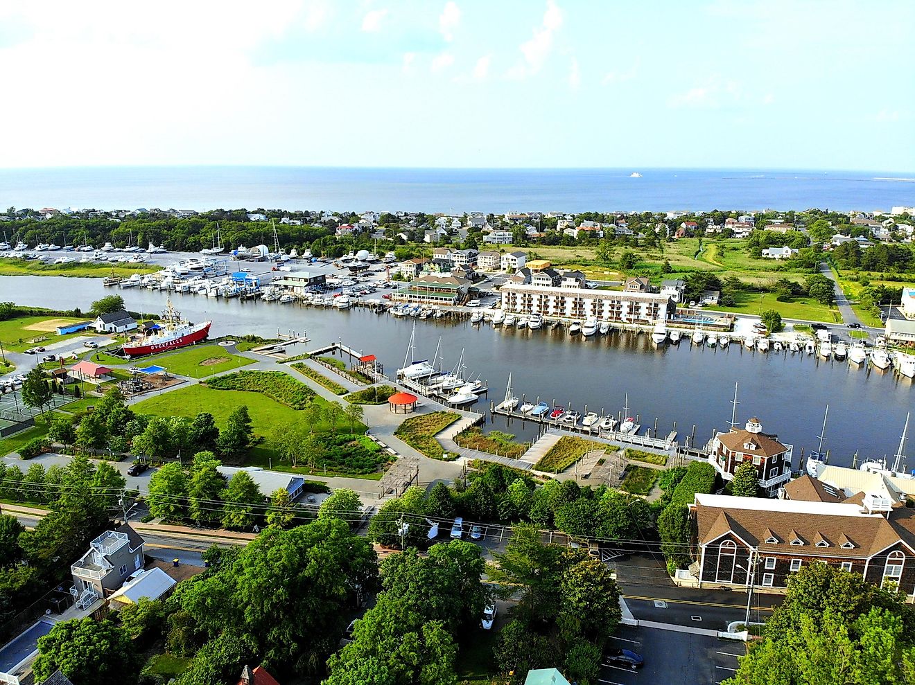 Aerial view of Lewes, Delaware. Editorial credit: Khairil Azhar Junos / Shutterstock.com