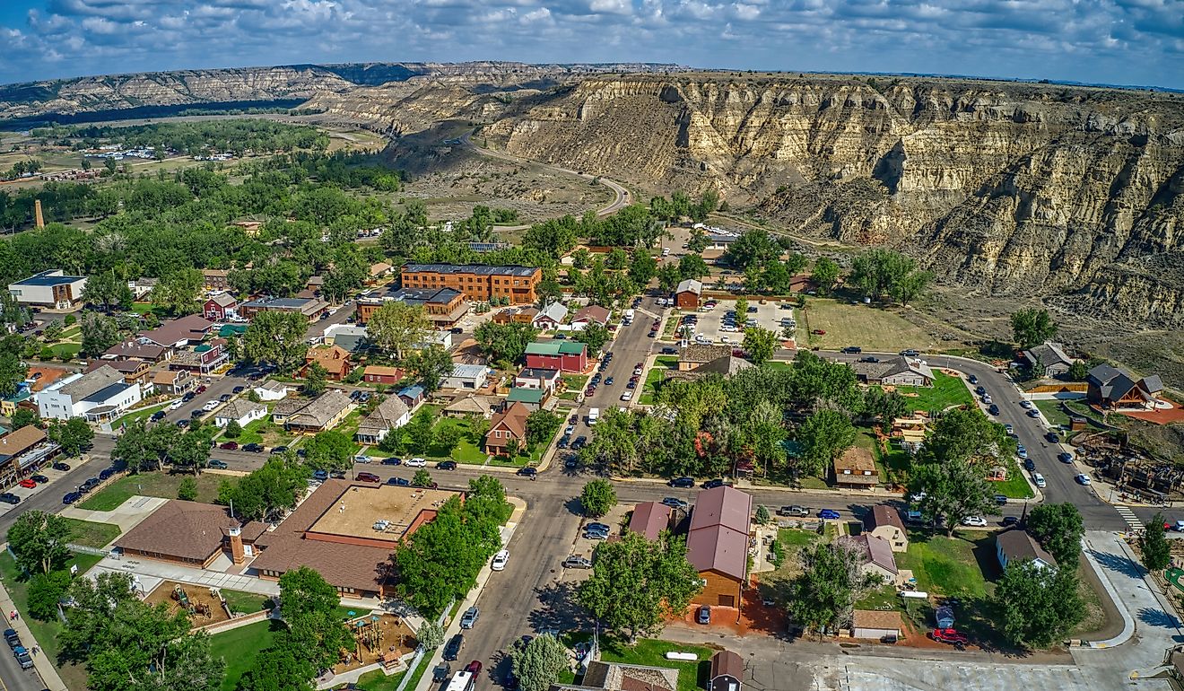 View from above: Medora, North Dakota.