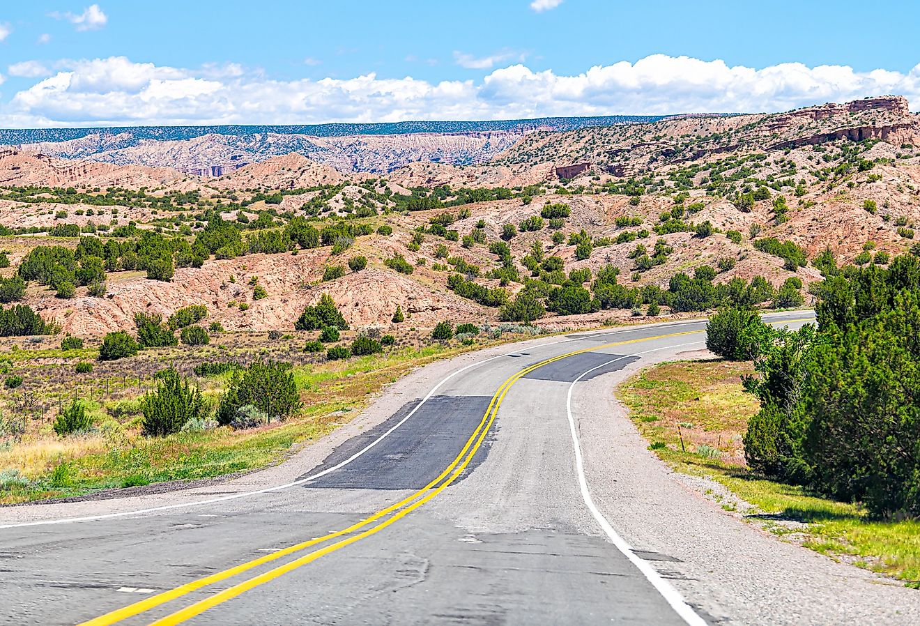 High Road to Taos famous trip near Chimayo and Santa Fe in New Mexico. Image credit Andriy Blokhin via Shutterstock