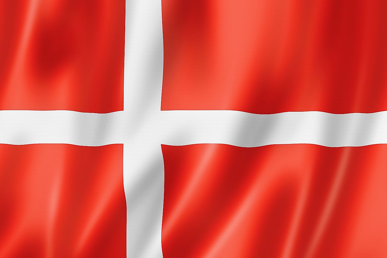 The official flag of the Kingdom of Denmark. 