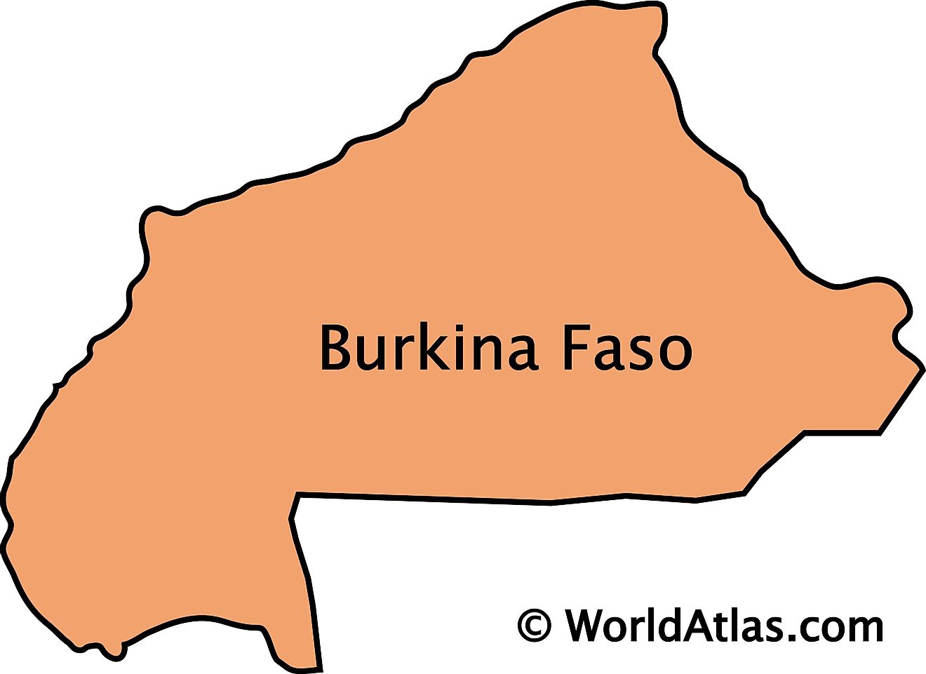 Mapa de contorno de Burkina Faso