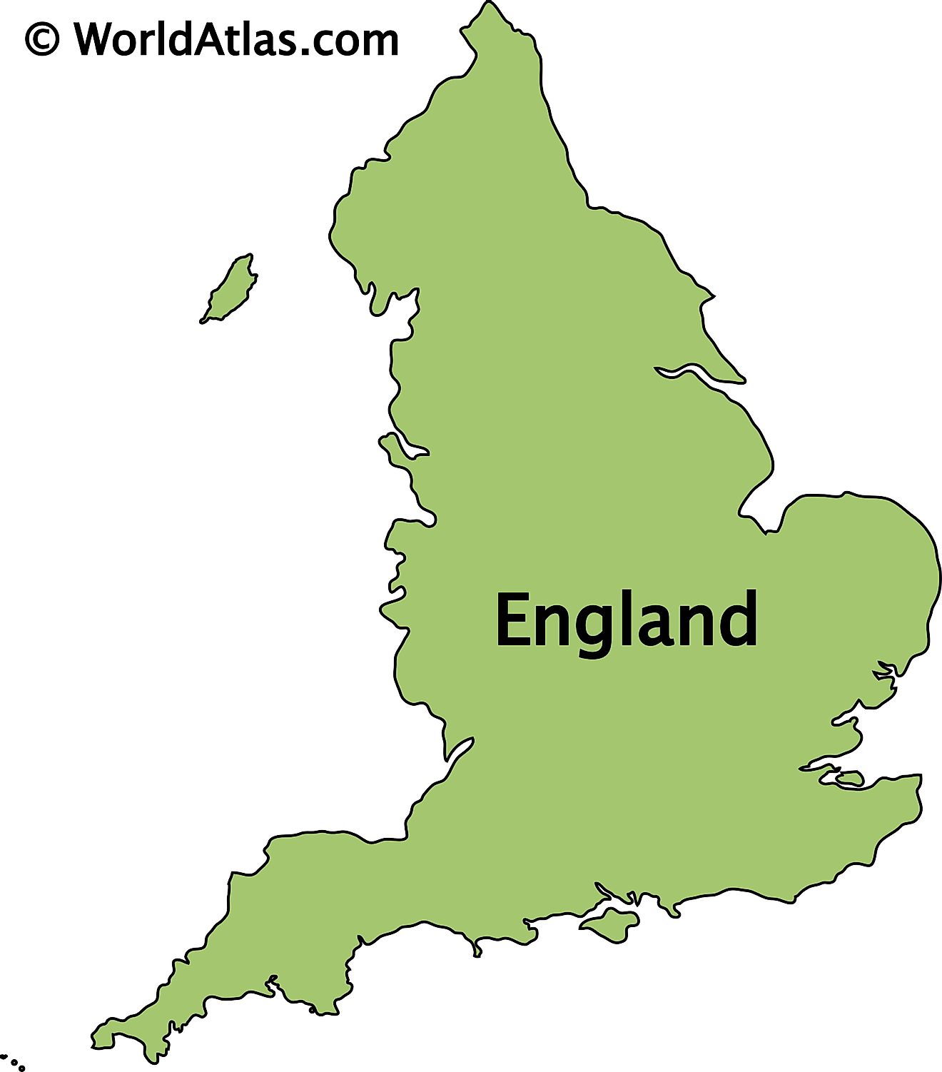 Mapa de contorno de Inglaterra