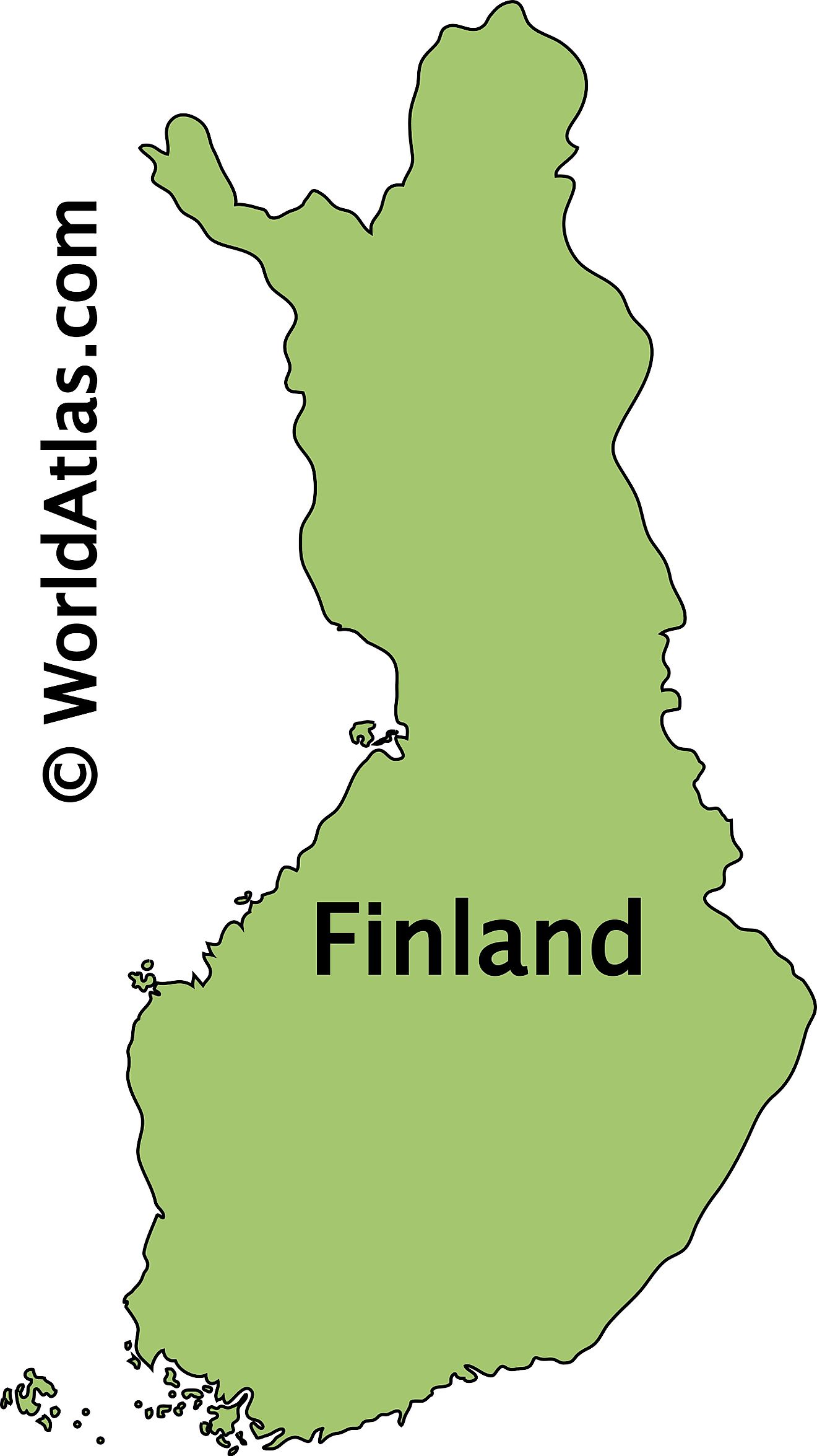 Mapa Vectorial De Finlandia Aislado Sobre Fondo Blanco Mapa Detallado ...