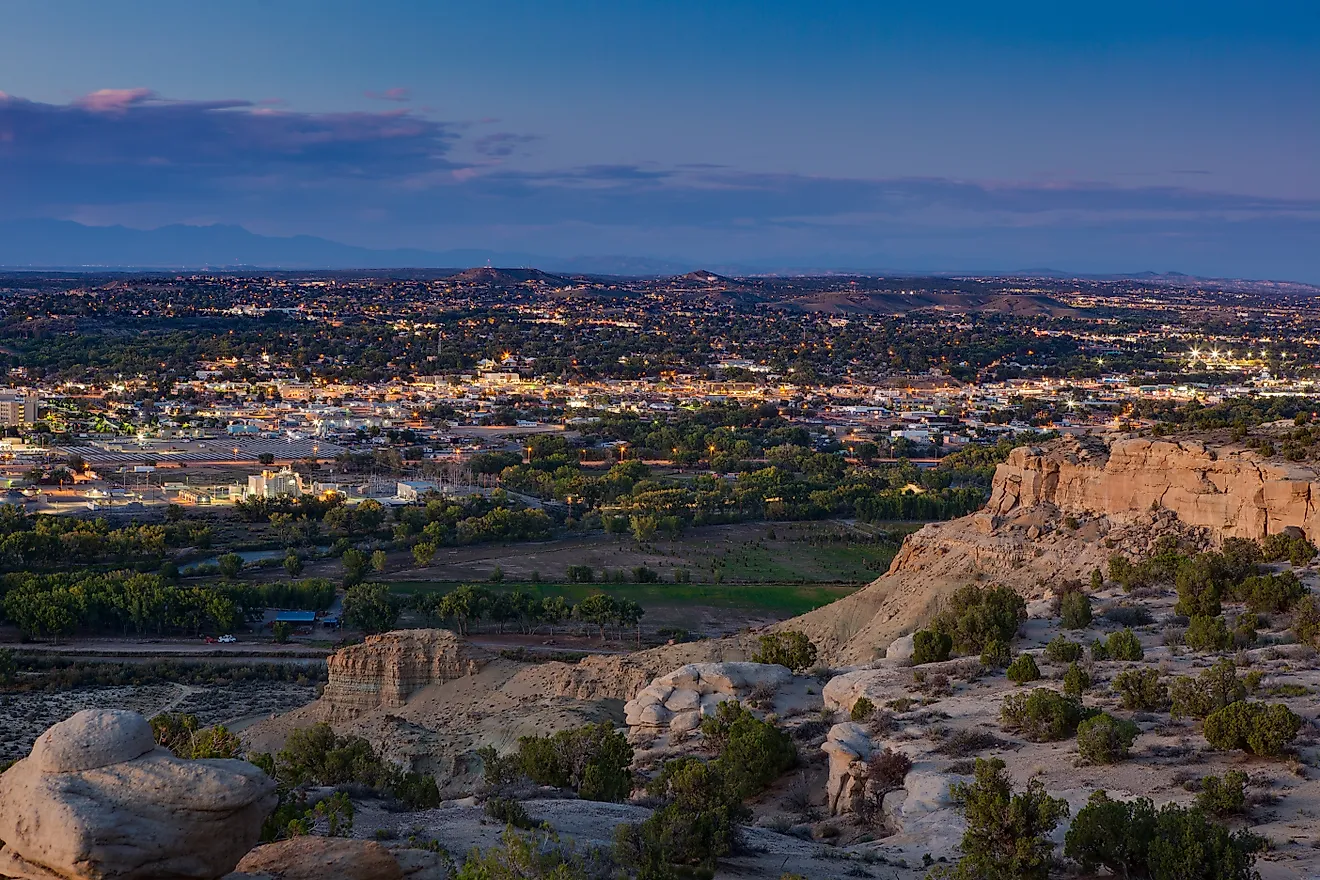 Farmington, New Mexico, at dusk. Shutterstock.com