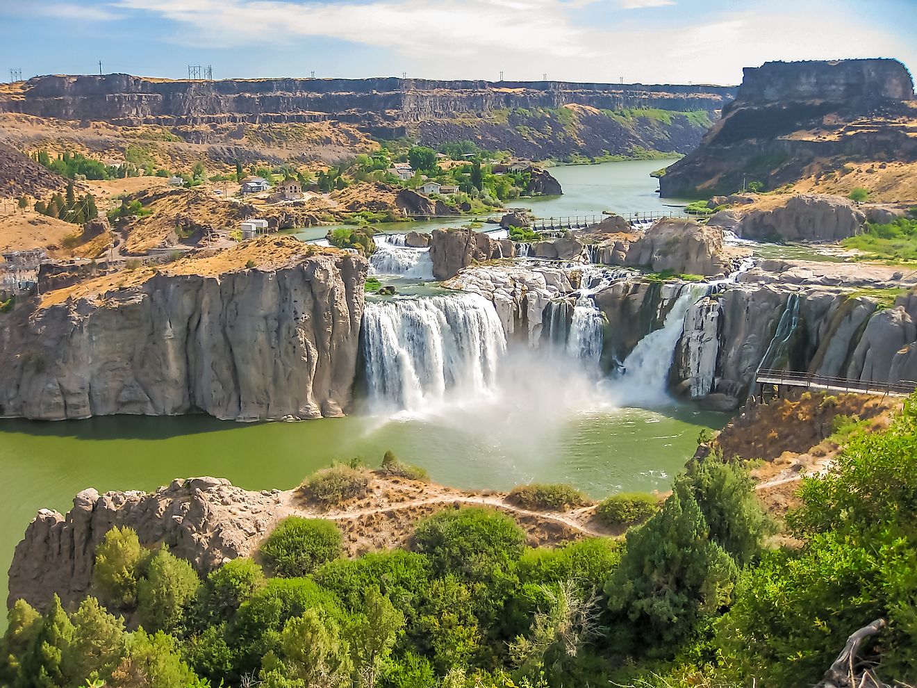 Aerial view of Shoshone Falls or Niagara of the West, Snake River, Idaho, United States.