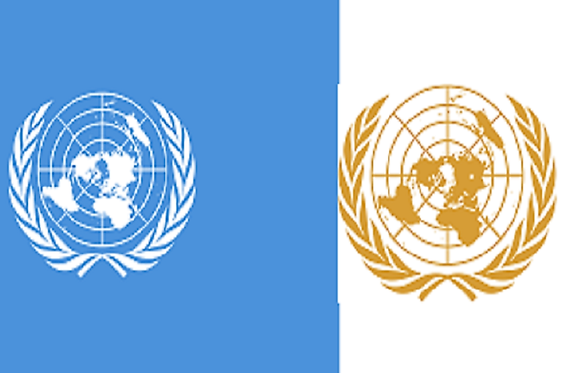 Flag and Seal of the United Nations.