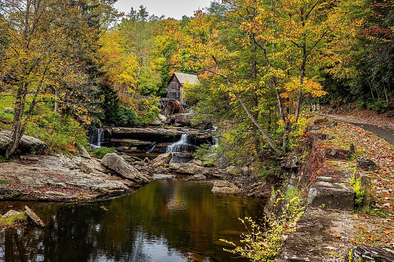 An old mill in the scenic Babcock State Park, West Virginia.