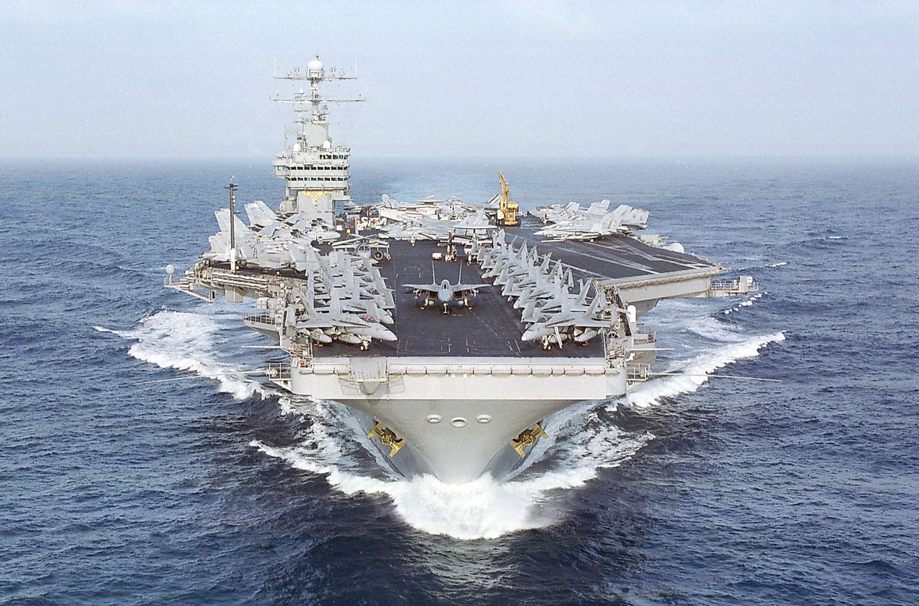  The aircaft carrier Dwight D. Eisenhower (CVN 69) of the US Navy on a mission.