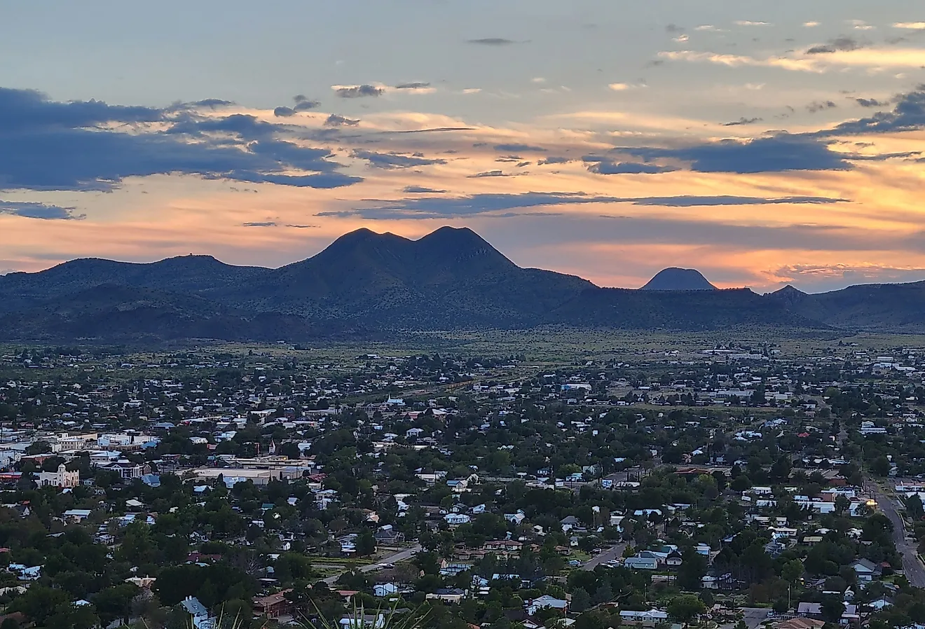 Twin Sisters Mountains in Alpine, Texas at sunset.