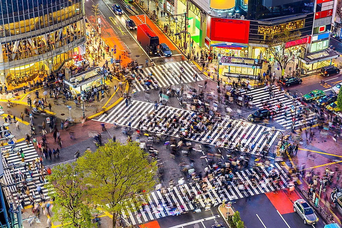 Shibuya Crossing, Tokyo, is one of the world's busiest. 