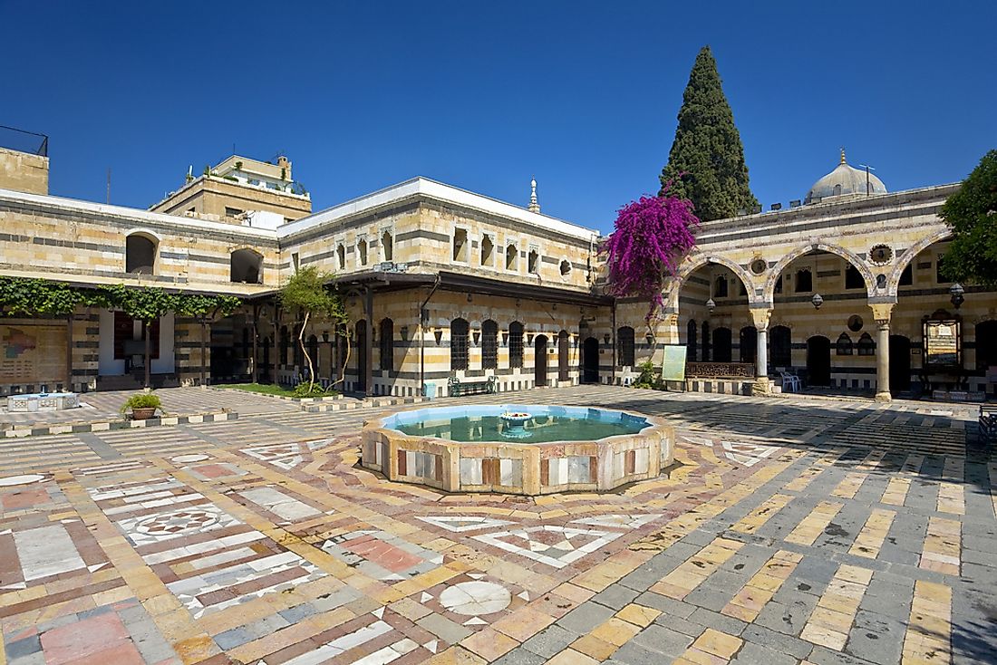 The courtyard of a palace in Syria. 