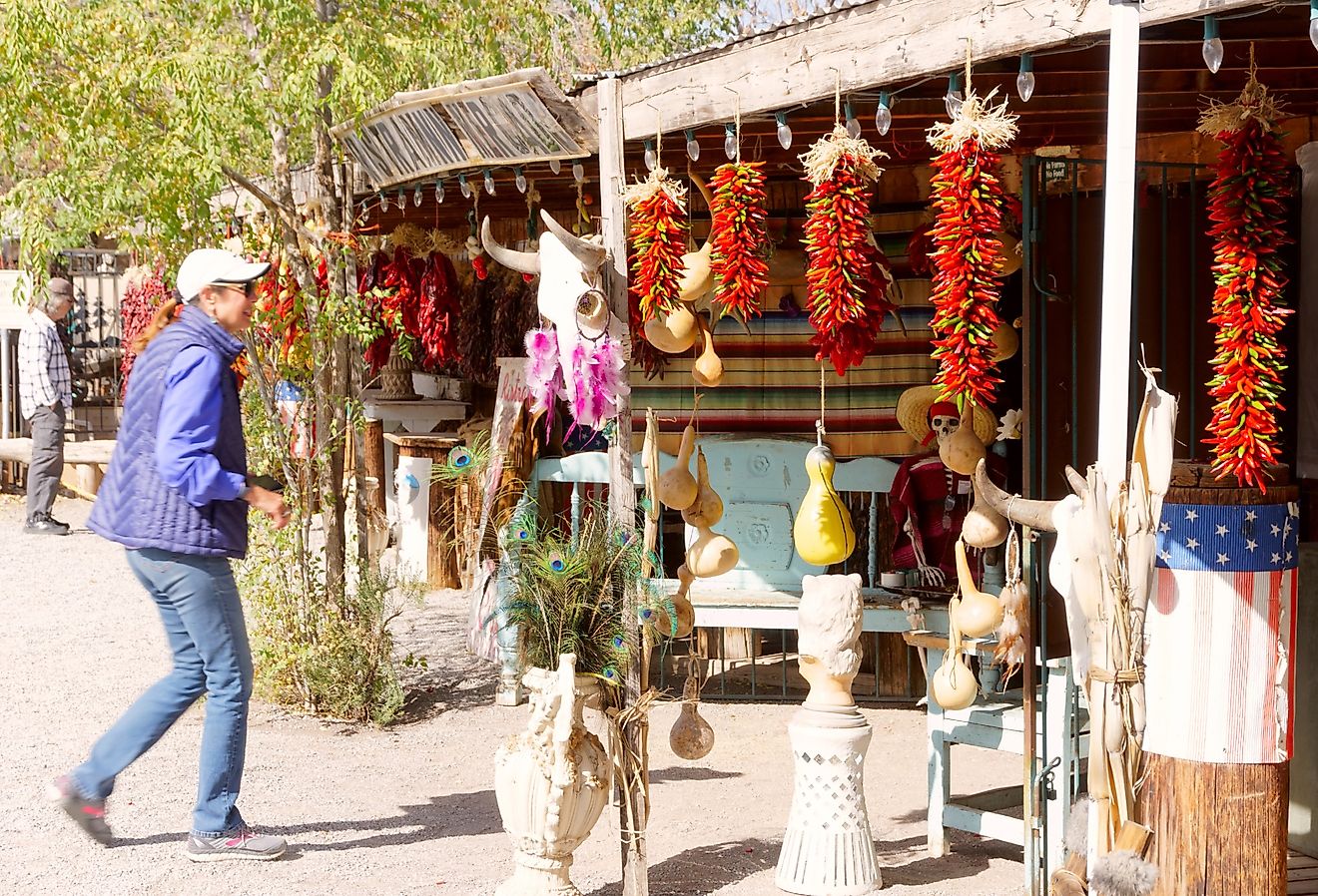 Tourist at a store in Mesilla, New Mexico. Image credit Grossinger via Shutterstock