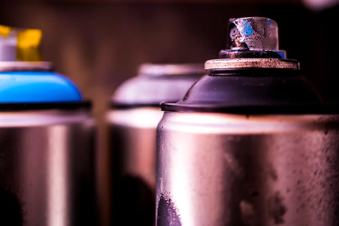 Chlorofluorocarbons are used in the manufacturing of aerosol cans.