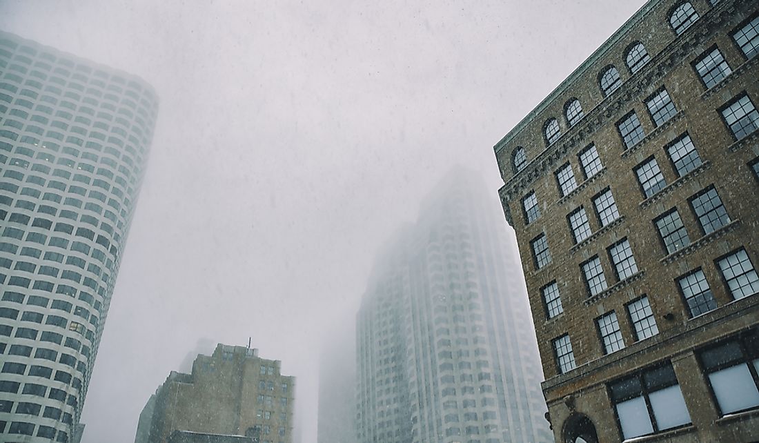 The city of Boston in Massachusetts recorded heavy snowfall.