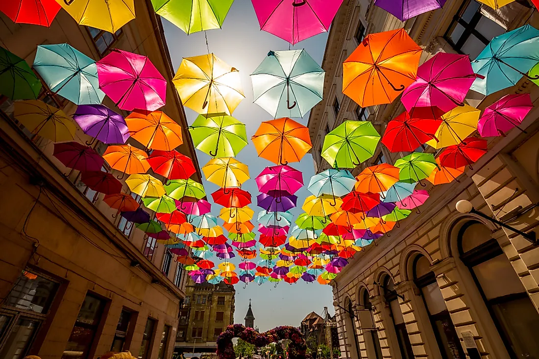 Festive decorations in Timosoara, Romania. 