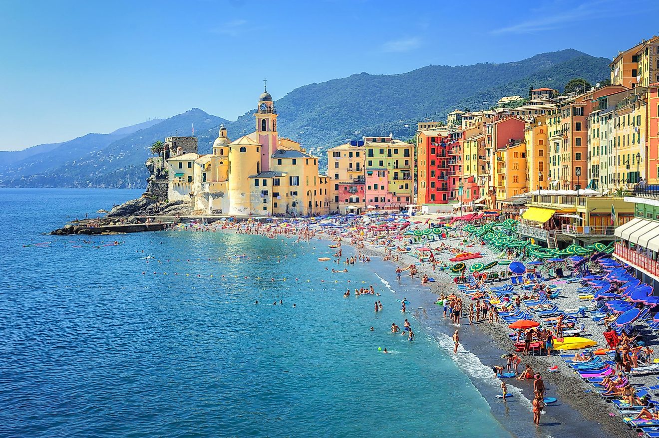 The picturesque city of Genoa on the shores of the Gulf of Genoa.