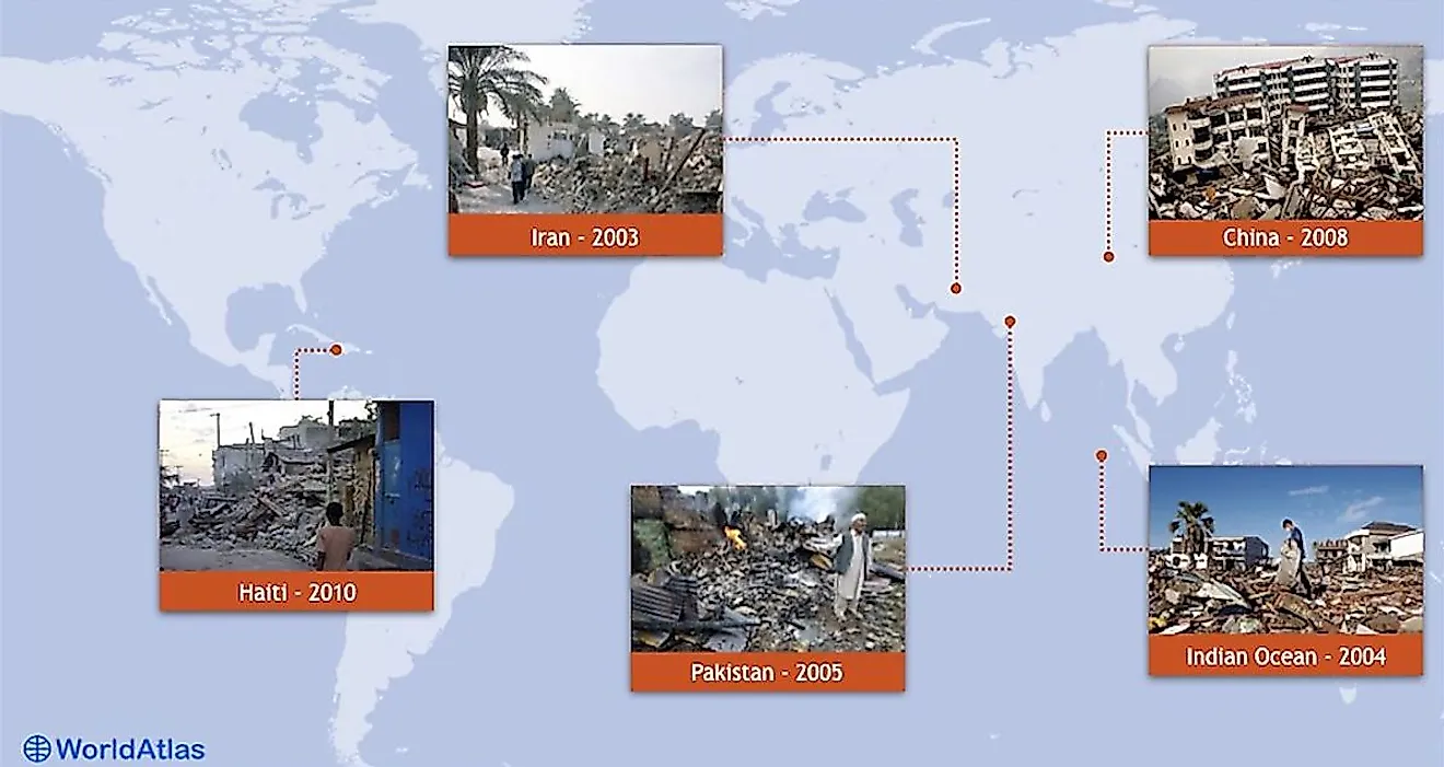 Infographic showing some of the deadliest earthquakes of this century.