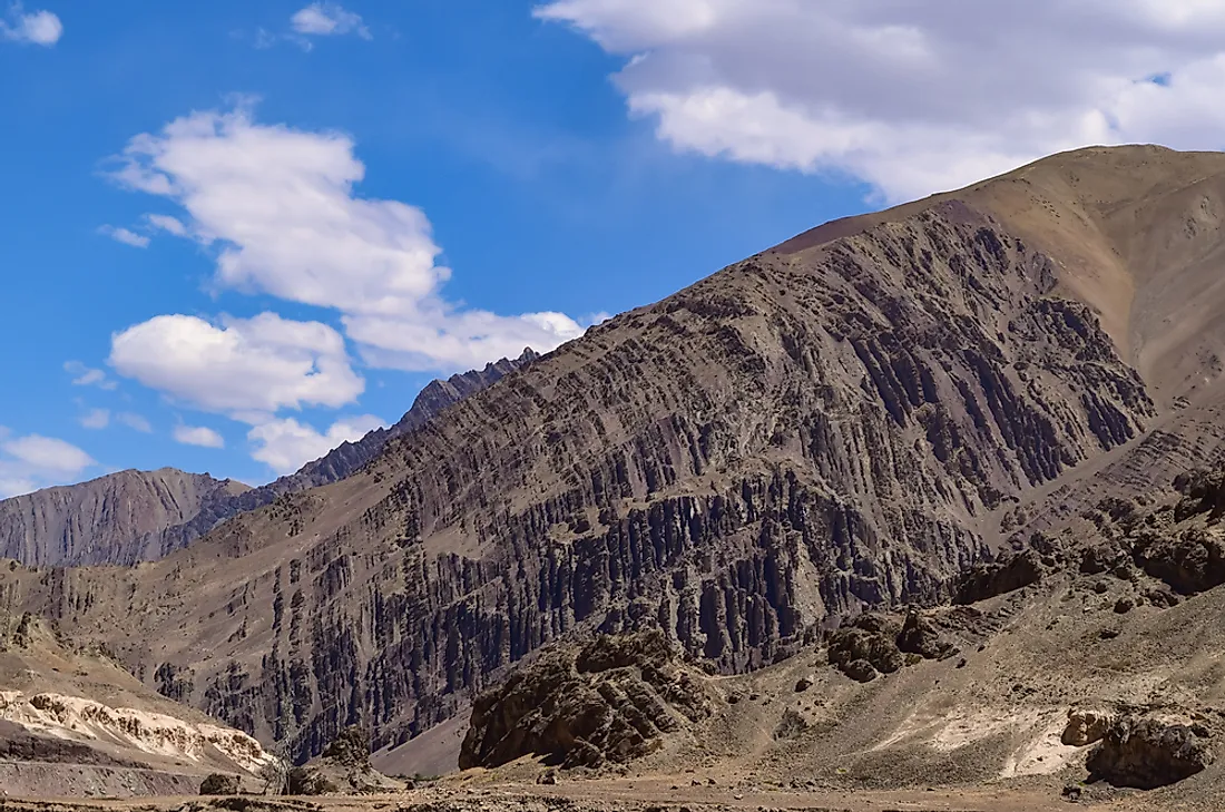 Ladakh batholiths in the Himalayas.