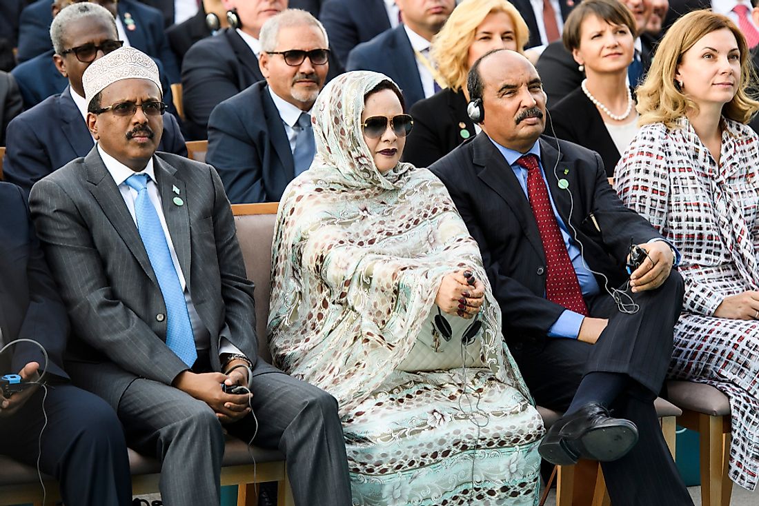 The president of Somalia Mohamed Abdullahi in the far left. Editorial credit: paparazzza / Shutterstock.com.
