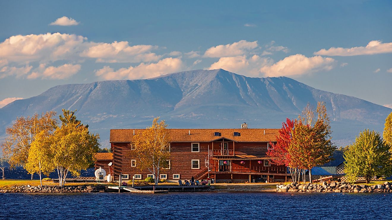 South Twin Lake and Mount Katahdin near Millinocket, Maine.
