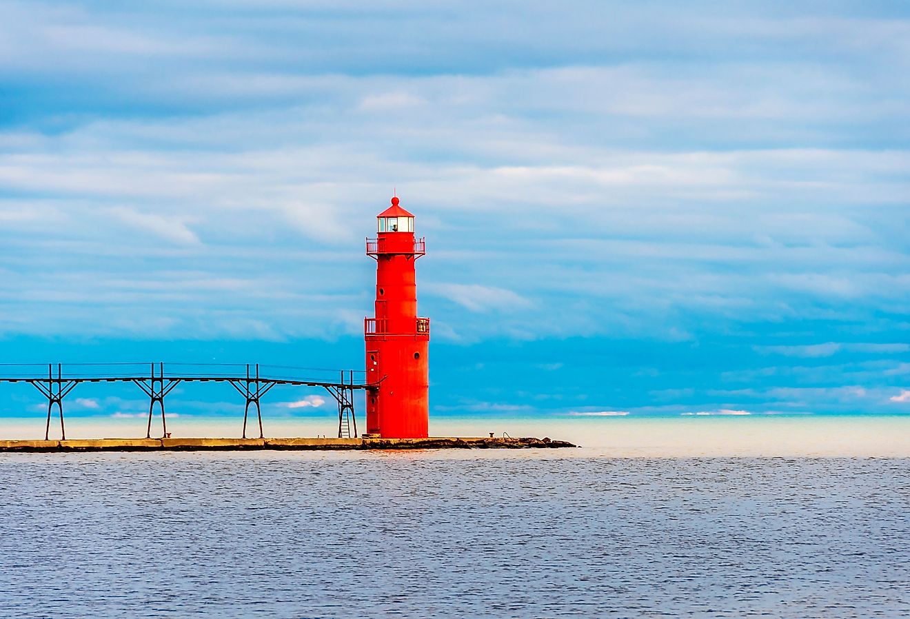 Algoma Pierhead Lighthouse in Wisconsin of USA