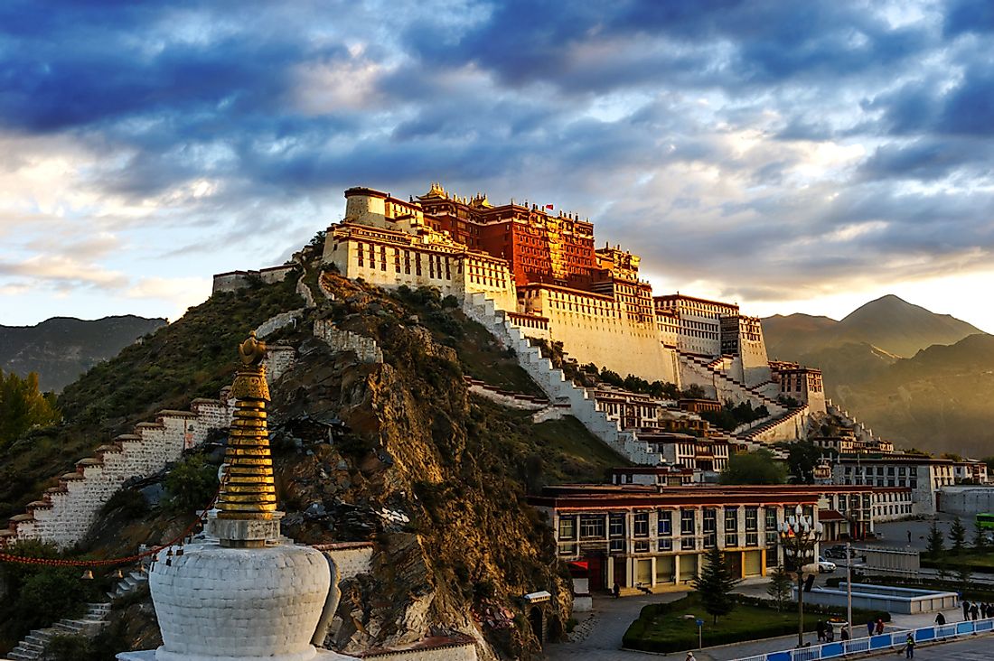The Potala PalacE in Lhasa served as the chief residence of the Dalai Lama until the 14th Dalai Lama fled to India during the 1959 Tibetan uprising. 