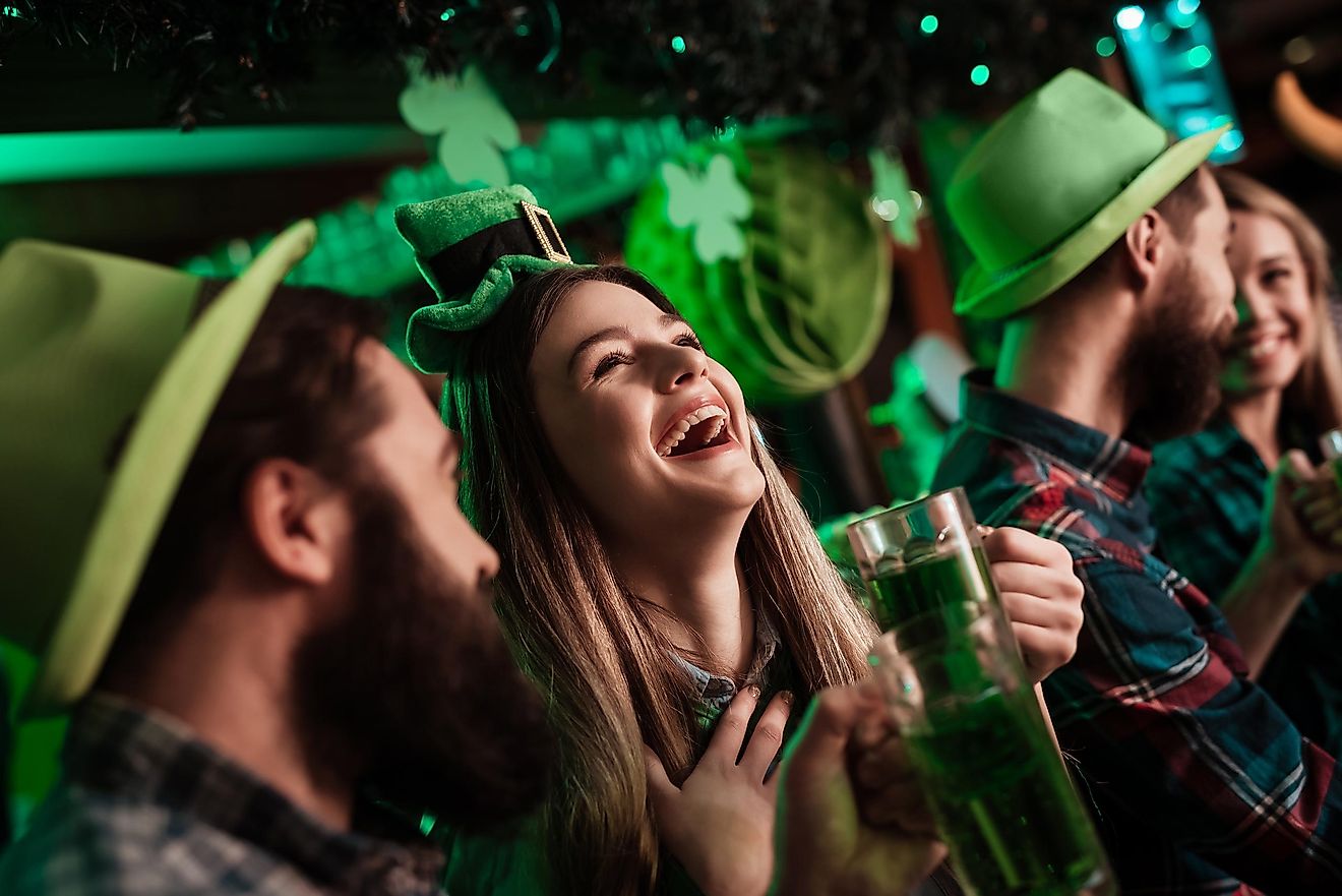 St Patrick's Day celebrations at Trafalgar Square, London.