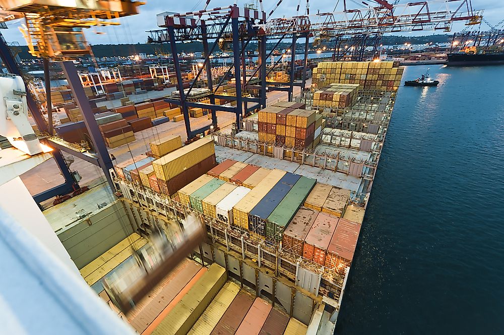 Container ships docked in South Africa. 