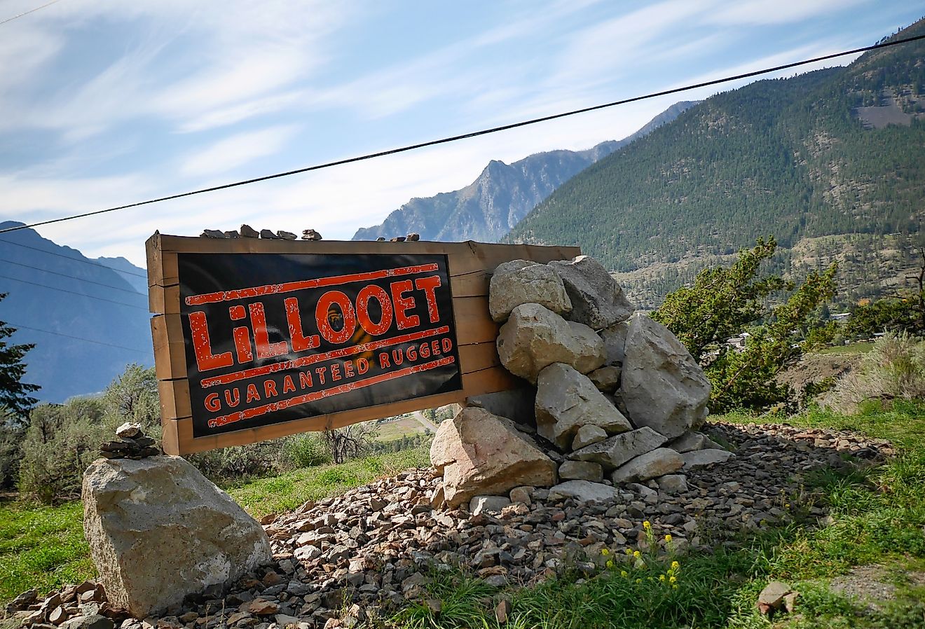 Lillooet, Guaranteed Rugged sign, British Columbia, Canada.