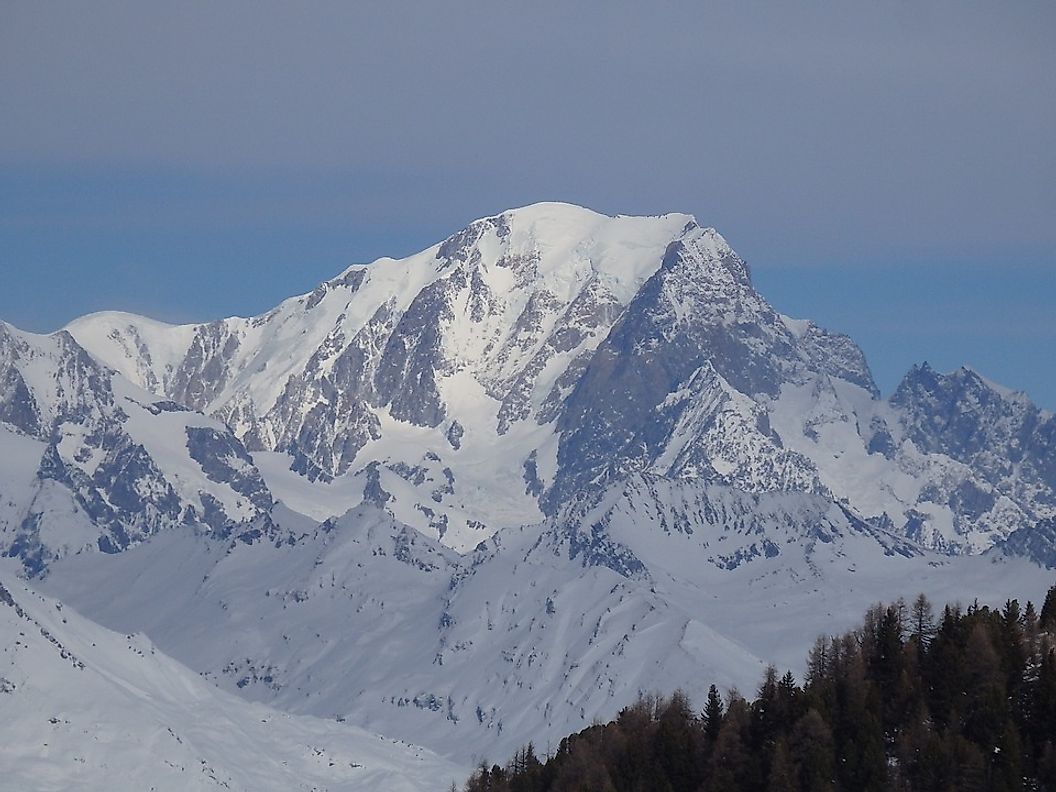 Mont Blanc, the tallest peak in the Alps, is also well-known for its spectacular beauty.
