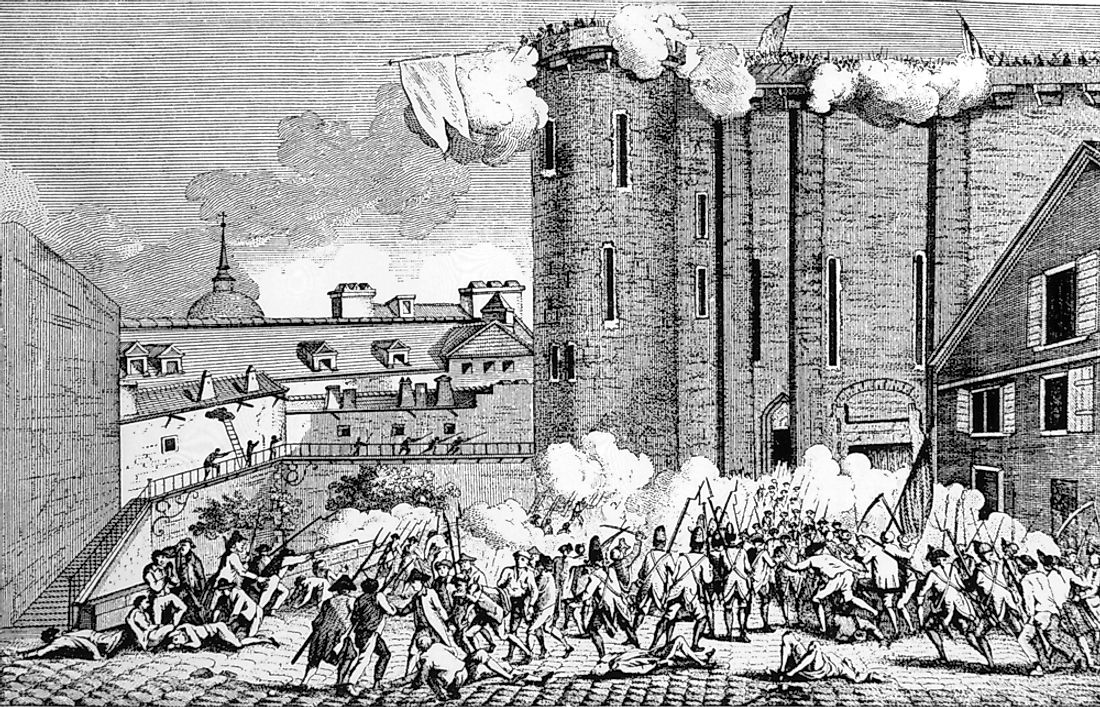 The storming of the Bastille, 1789, part of the French Revolution. 