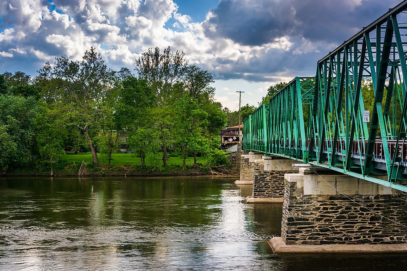 Bridge over the Delaware River in Belvidere, New Jersey. 