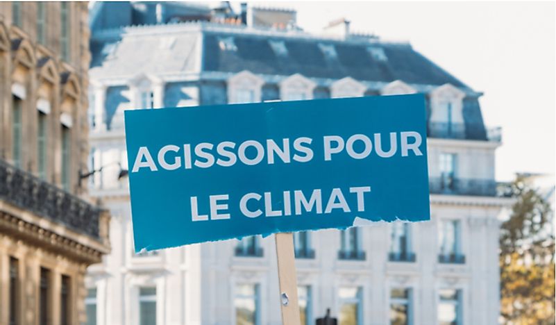 Protests against climate change in Paris. Editorial credit: Alexandre Rotenberg / Shutterstock.com.