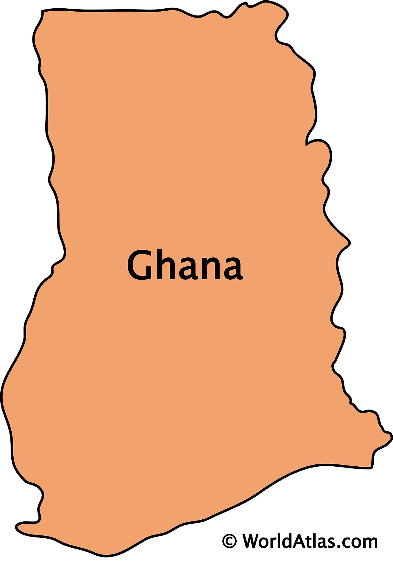 Mapa de contorno de Ghana