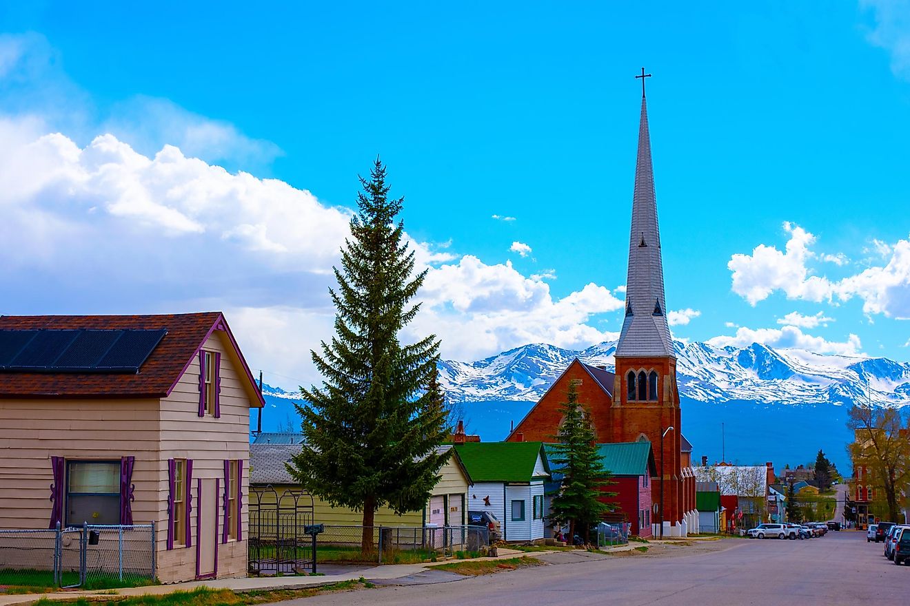 A beautiful cityscape over Leadville, Colorado.