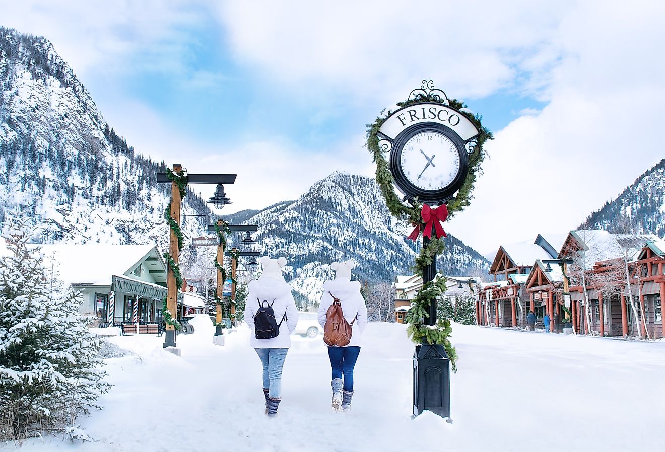 Walking in snowy Frisco, Colorado. Image credit Margaret.Wiktor via Shutterstock