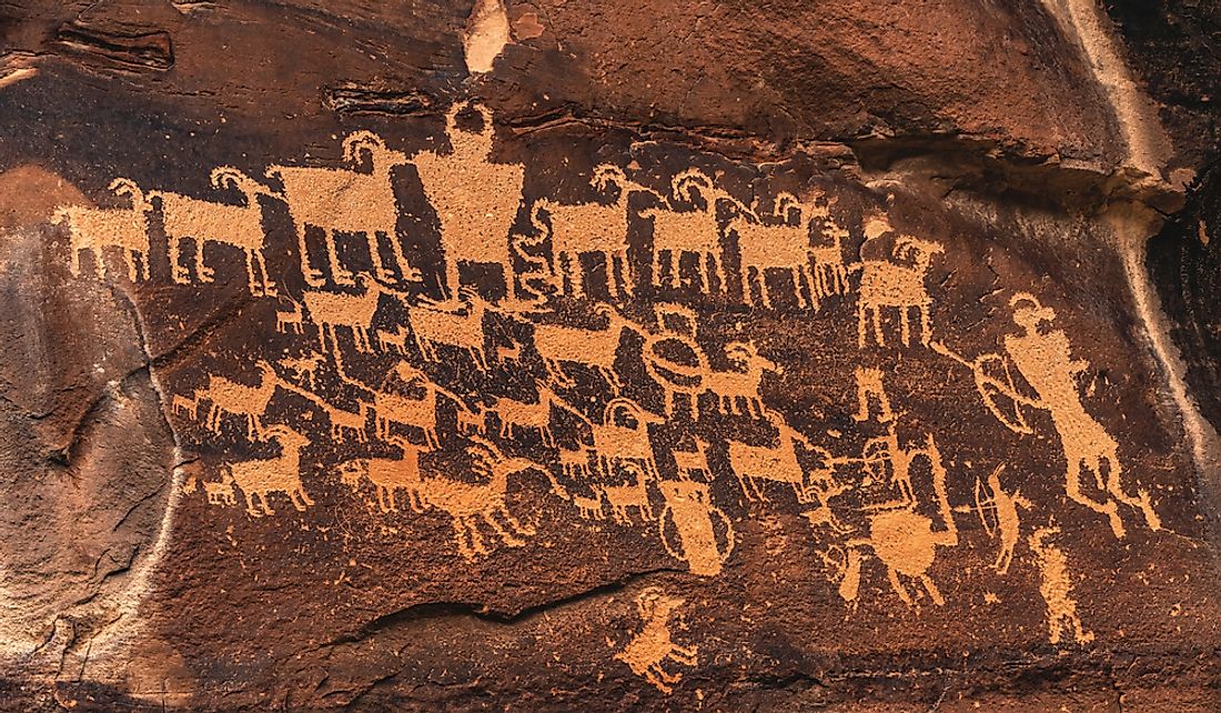 Petroglyphs in Nine Mile Canyon in Utah. 