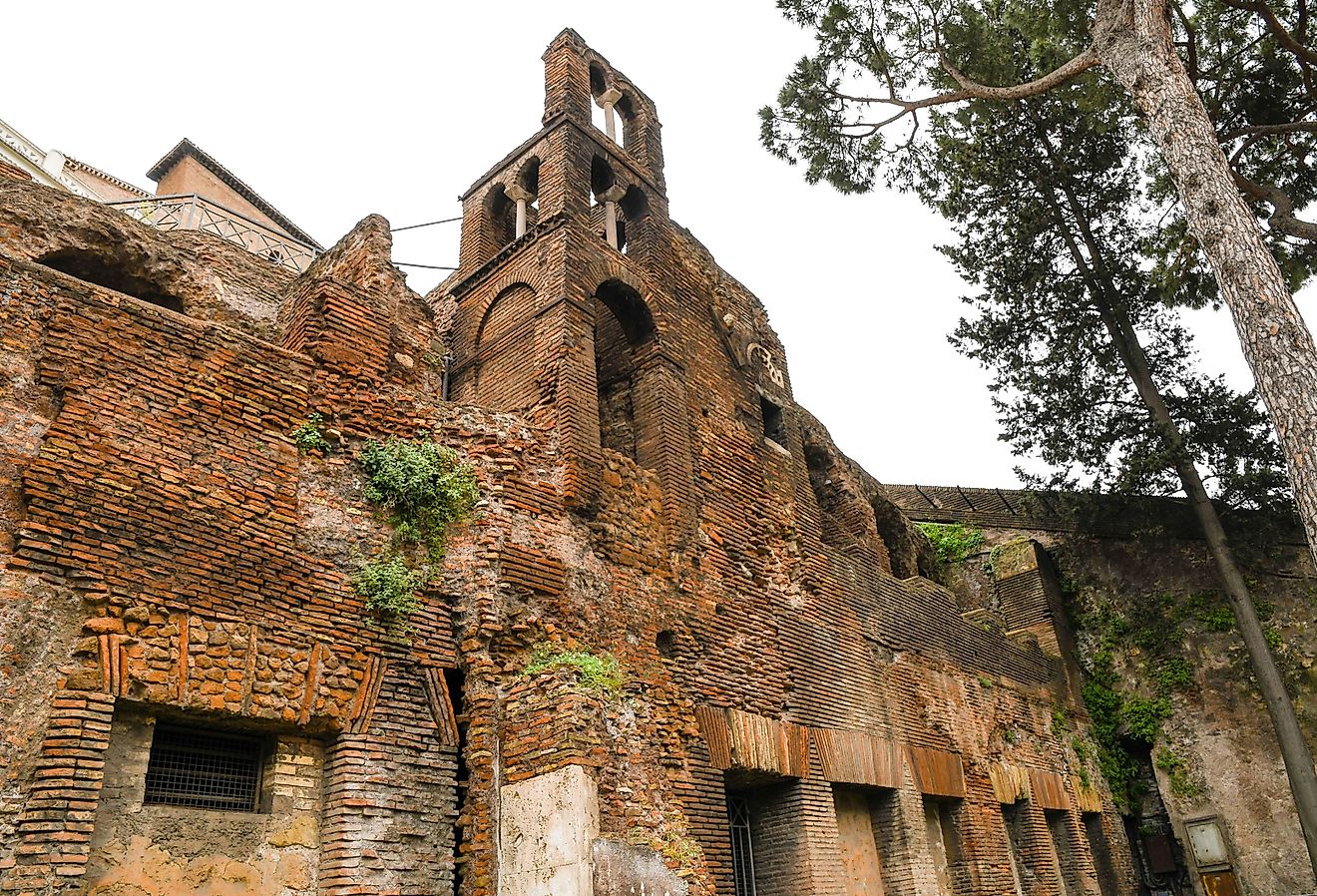 Ancient ruins in Rome, Insula Romana, apartment building in ancient Rome.