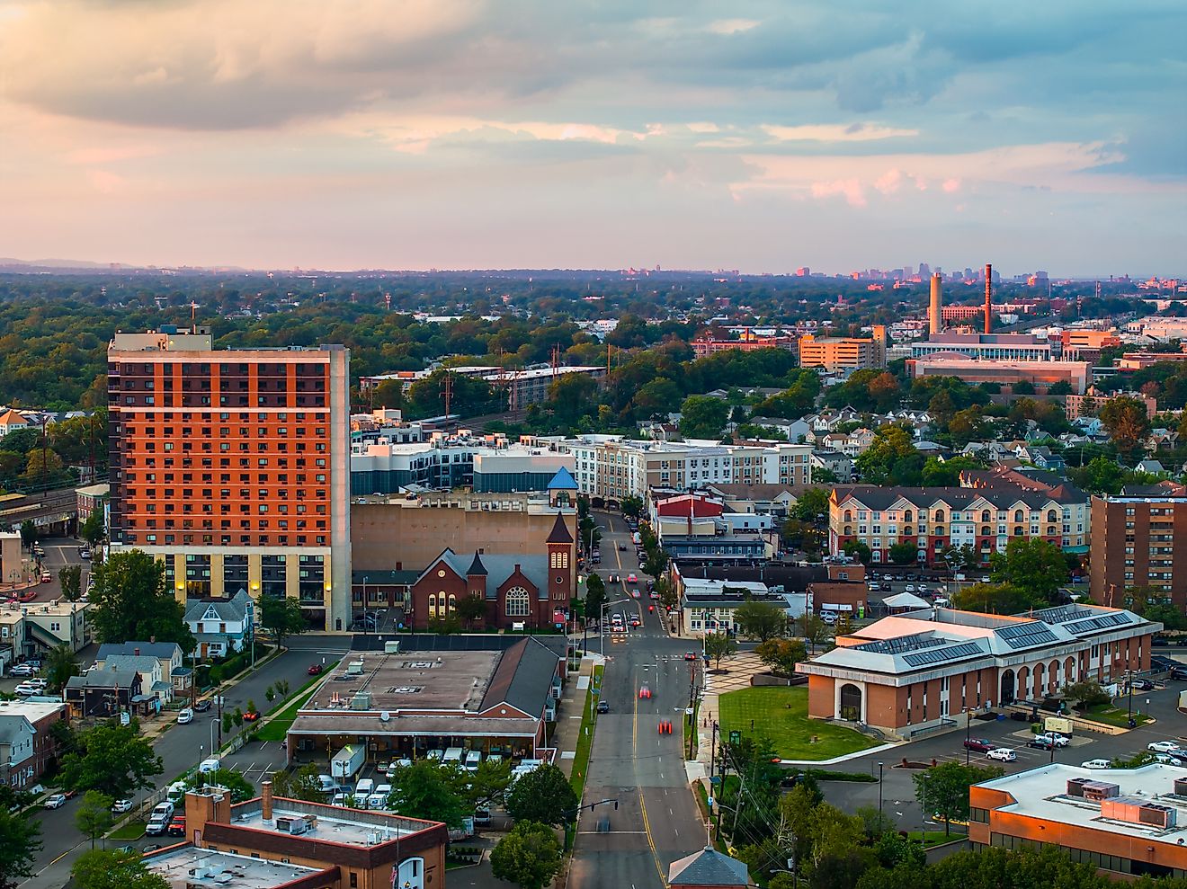 Downtown Rahway from an aerial view.