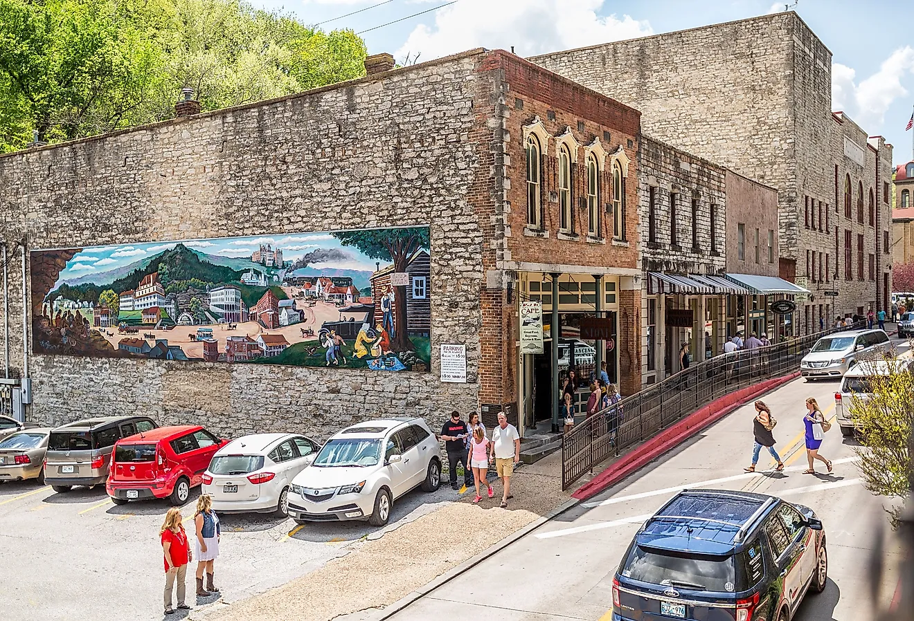 Main Street in Eureka Springs, Arkansas. Image credit EurekaSpringsAR, CC BY-SA 4.0 <https://creativecommons.org/licenses/by-sa/4.0>, via Wikimedia Commons