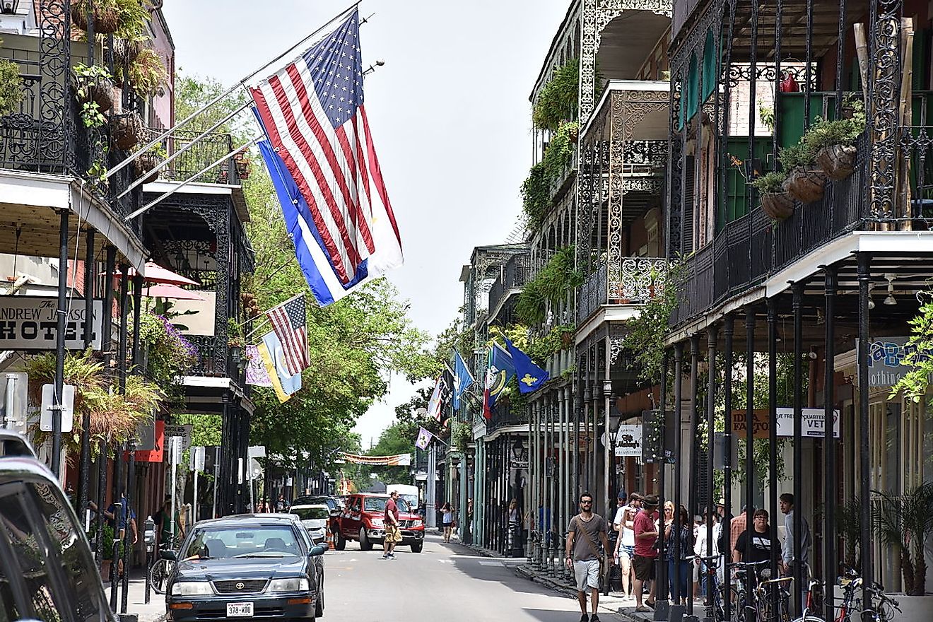 Royal Street, New Orleans from St Philip Street. Image credit: MusikAnimal/Wikimedia.org