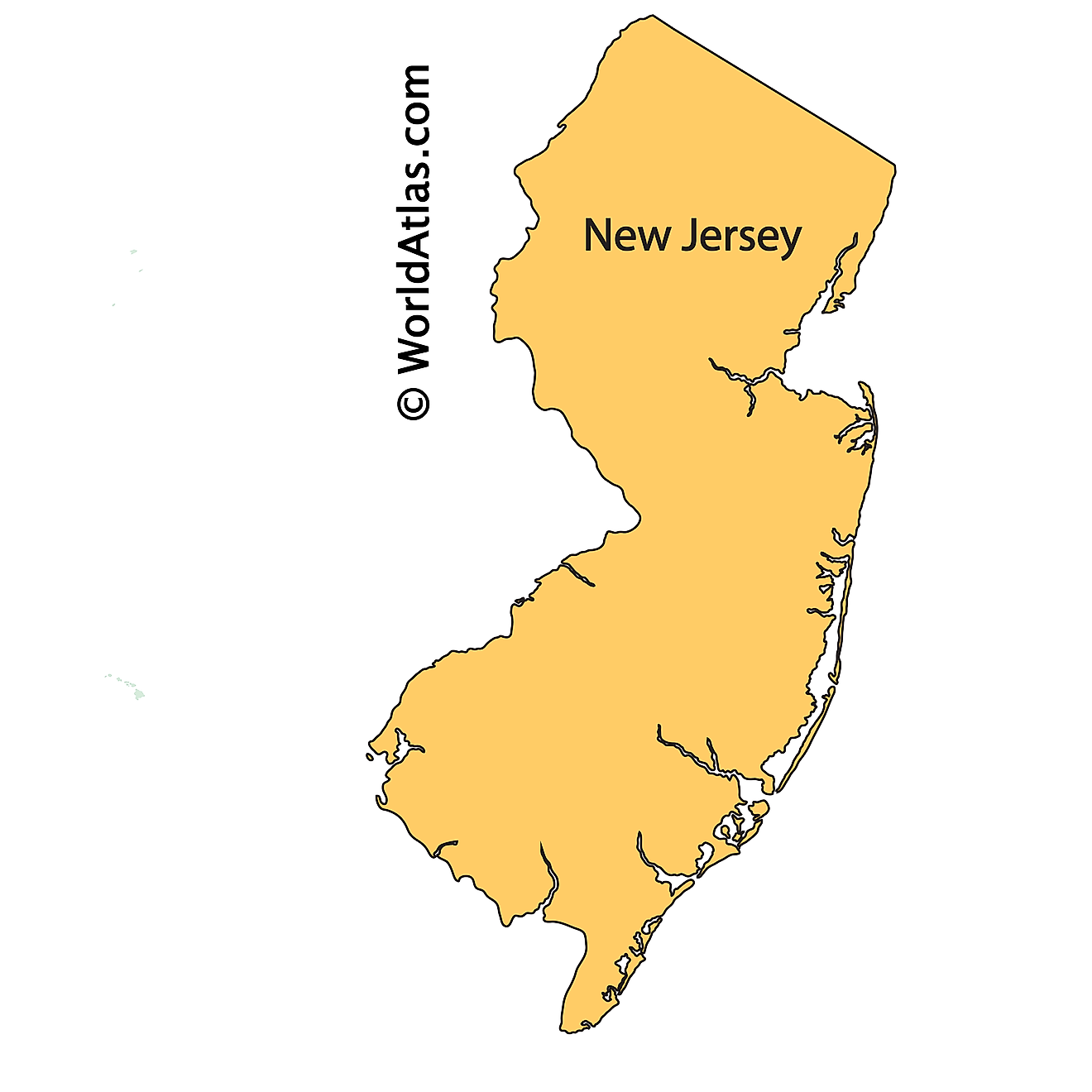 Mapa de contorno de Nueva Jersey