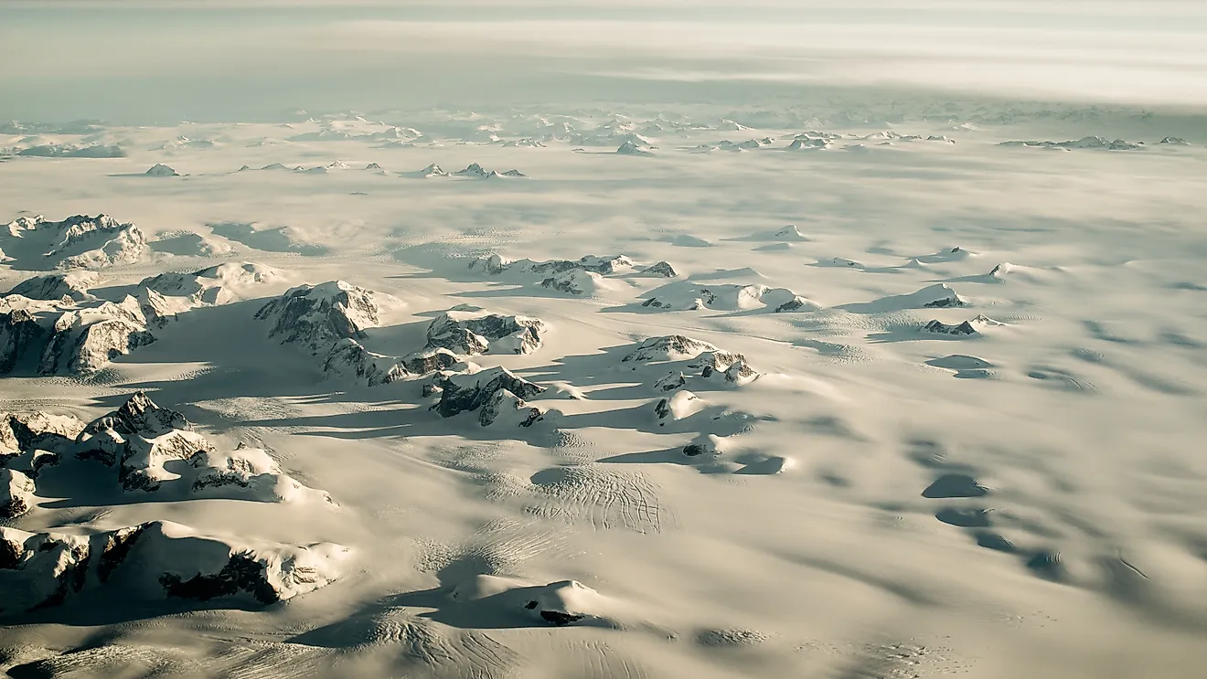 Most of Greenland's landscape is dominated by ice and snow for much of the year. Via Shutterstock / cvrestan
