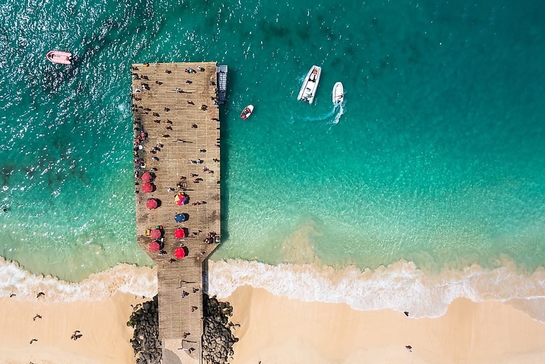 An aerial view of Sal, Cape Verde. 