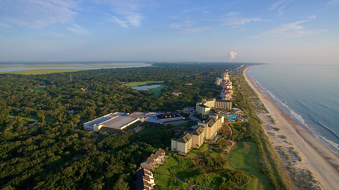 Aerial view of Amelia Island. Editorial credit: Terrance Scarborough / Shutterstock.com