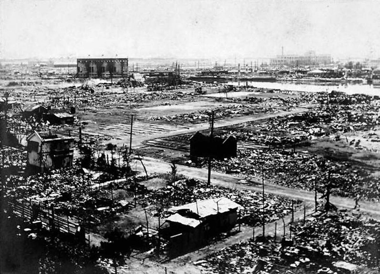 A view of the destruction in Yokohama